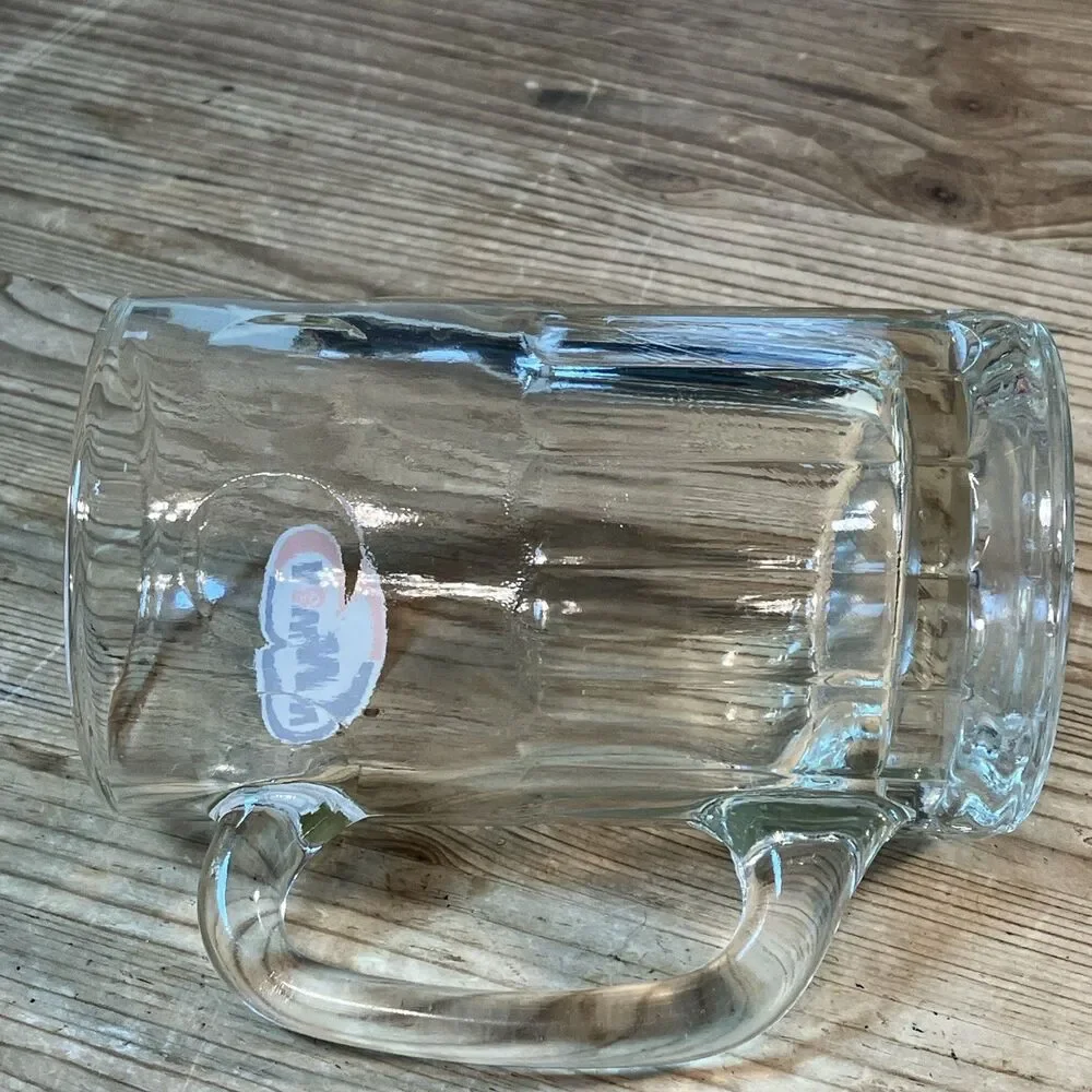 Vintage A & W Heavy Root Beer Glass Mug 6” Tall Thumbprint Pattern At Top